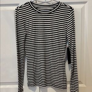 NWT, Truth by Republic, Women, super soft lightweight, black/ivory stripe LS top